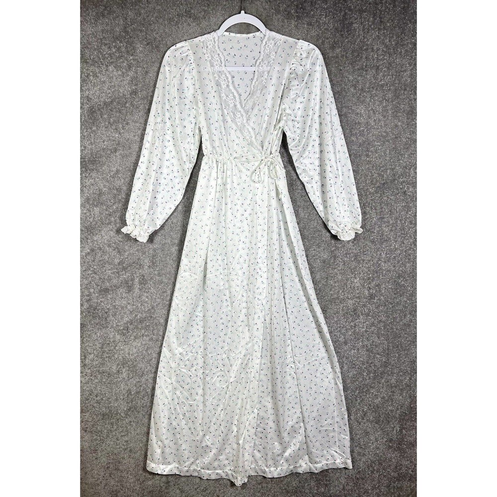 Vintage‎ Jennifer Dale Long Sheer Floral Nylon Lace Robe Womens Juniors Size 7
